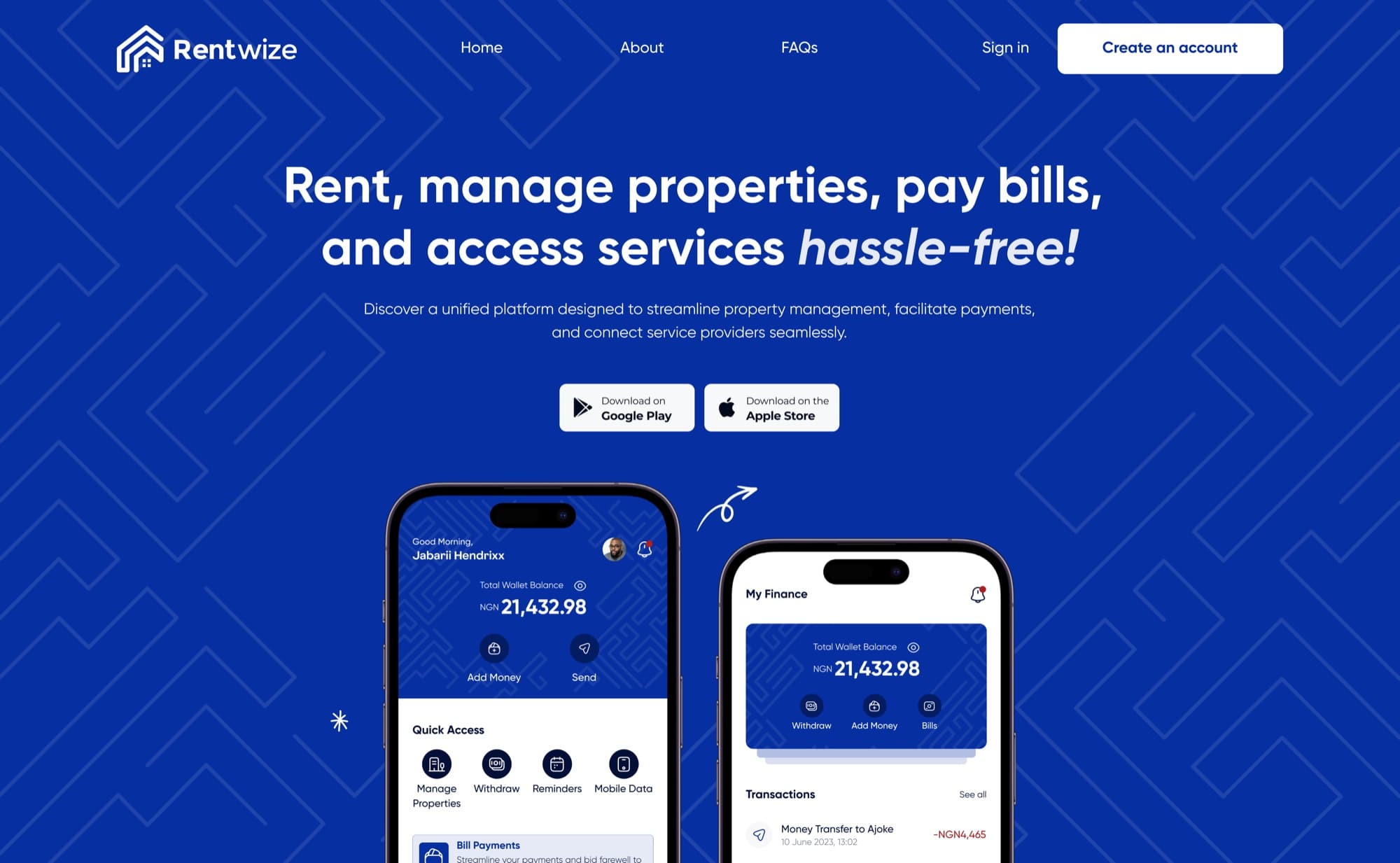 Rentwize verification and marketplace flows